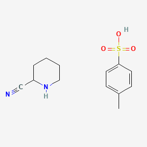 molecular formula C13H18N2O3S B13899115 4-Methylbenzenesulfonic acid;piperidine-2-carbonitrile 