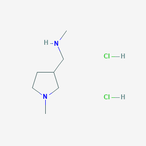 molecular formula C7H18Cl2N2 B1389912 Methyl-(1-methyl-pyrrolidin-3-ylmethyl)-amine dihydrochloride CAS No. 1185042-30-1