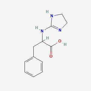 molecular formula C12H15N3O2 B1389913 2-(4,5-Dihydro-1H-imidazol-2-ylamino)-3-phenyl-propionic acid CAS No. 1396964-32-1