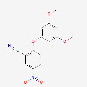 molecular formula C15H12N2O5 B13899142 2-(3,5-Dimethoxyphenoxy)-5-nitrobenzonitrile 