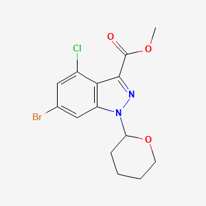 molecular formula C14H14BrClN2O3 B13899178 Methyl 6-bromo-4-chloro-1-tetrahydropyran-2-YL-indazole-3-carboxylate 