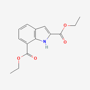 molecular formula C14H15NO4 B13899194 7-Ethoxycarbonylindole-2-carboxylic acid ethyl ester CAS No. 1025932-71-1