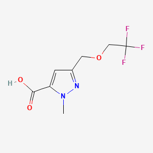 molecular formula C8H9F3N2O3 B13899266 2-Methyl-5-(2,2,2-trifluoroethoxymethyl)pyrazole-3-carboxylic acid 