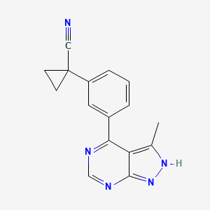 1-[3-(3-methyl-2H-pyrazolo[3,4-d]pyrimidin-4-yl)phenyl]cyclopropane-1-carbonitrile