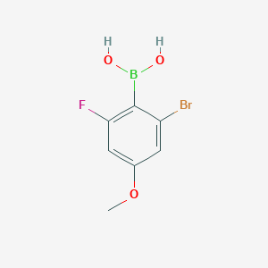 molecular formula C7H7BBrFO3 B1389936 2-Bromo-4-methoxy-6-fluorophenylboronic acid CAS No. 1315476-03-9