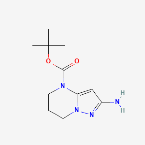 molecular formula C11H18N4O2 B13899360 Tert-butyl 2-amino-6,7-dihydro-5H-pyrazolo[1,5-A]pyrimidine-4-carboxylate 