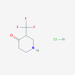 molecular formula C6H9ClF3NO B13899391 3-(Trifluoromethyl)piperidin-4-one;hydrochloride 