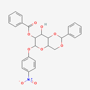 molecular formula C26H23NO9 B13899408 4-Nitrophenyl 2-benzoyl-4,6-O-benzylidene-a-D-mannopyranoside 