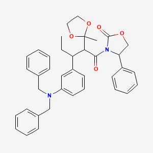 3-[3-[3-(Dibenzylamino)phenyl]-2-(2-methyl-1,3-dioxolan-2-yl)pentanoyl]-4-phenyl-1,3-oxazolidin-2-one