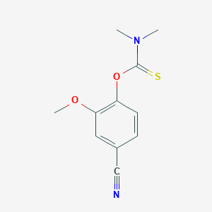 molecular formula C11H12N2O2S B13899548 O-(4-Cyano-2-methoxyphenyl) dimethylcarbamothioate 