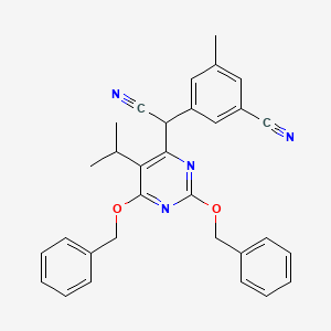 3-((2,6-Bis(benzyloxy)-5-isopropylpyrimidin-4-yl)(cyano)methyl)-5-methylbenzonitrile