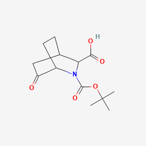 molecular formula C13H19NO5 B13899595 2-[(2-Methylpropan-2-yl)oxycarbonyl]-6-oxo-2-azabicyclo[2.2.2]octane-3-carboxylic acid 