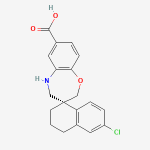 molecular formula C19H18ClNO3 B13899637 (3R)-6'-Chlorospiro[4,5-dihydro-2H-1,5-benzoxazepine-3,1'-tetralin]-7-carboxylic acid 