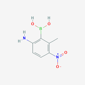 molecular formula C7H9BN2O4 B1389967 2-Amino-6-methyl-5-nitrophenylboronic acid CAS No. 1315339-44-6