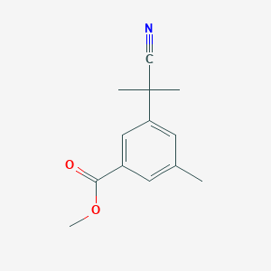 molecular formula C13H15NO2 B13899699 Methyl 3-(2-cyanopropan-2-yl)-5-methylbenzoate CAS No. 120512-42-7