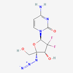 molecular formula C9H10F2N6O4 B13899765 4-amino-1-[(2R,4R,5R)-5-azido-3,3-difluoro-4-hydroxy-5-(hydroxymethyl)tetrahydrofuran-2-yl]pyrimidin-2-one 