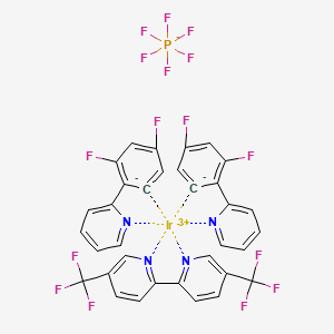 molecular formula C34H18F16IrN4P B13899767 [5,5'-Bis-trifluoromethyl]bis[2-(2,4-difluorophenyl)pyridine]iridium(III) hexafluorophosphate 