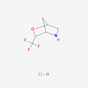 molecular formula C6H9ClF3NO B13899801 3-(Trifluoromethyl)-2-oxa-5-azabicyclo[2.2.1]heptane;hydrochloride 