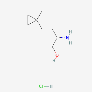 molecular formula C8H18ClNO B13899844 (2S)-2-amino-4-(1-methylcyclopropyl)butan-1-ol;hydrochloride 