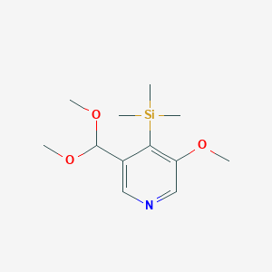 molecular formula C12H21NO3Si B1389989 3-(Dimethoxymethyl)-5-methoxy-4-(trimethylsilyl)-pyridine CAS No. 1138443-91-0