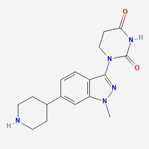 molecular formula C17H21N5O2 B13899912 1-(1-Methyl-6-piperidin-4-ylindazol-3-yl)-1,3-diazinane-2,4-dione 