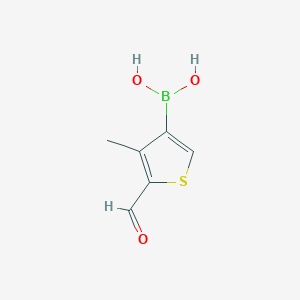 molecular formula C6H7BO3S B1389992 2-Formyl-3-methylthiophene-4-boronic acid CAS No. 1310403-93-0