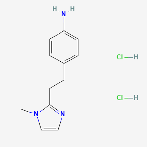 molecular formula C12H17Cl2N3 B1389996 {4-[2-(1-Methyl-1H-imidazol-2-YL)ethyl]phenyl}-amine dihydrochloride CAS No. 1185298-14-9