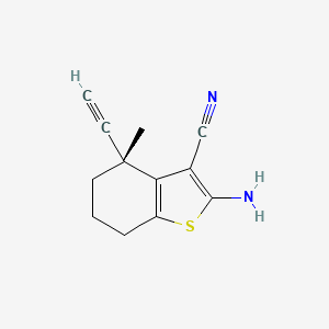 (4R)-2-Amino-4-ethynyl-4-methyl-6,7-dihydro-5H-benzothiophene-3-carbonitrile