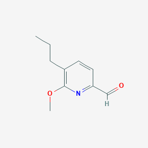 molecular formula C10H13NO2 B13900128 6-Methoxy-5-propylpyridine-2-carbaldehyde 