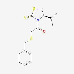 2-benzylsulfanyl-1-[(4S)-4-propan-2-yl-2-sulfanylidene-1,3-thiazolidin-3-yl]ethanone