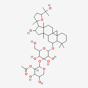 [4,5-Dihydroxy-2-[3,4,5-trihydroxy-2-[[14-hydroxy-15-[5-(2-hydroxypropan-2-yl)-2-methyloxolan-2-yl]-7,7,12,16-tetramethyl-9-pentacyclo[9.7.0.01,3.03,8.012,16]octadecanyl]oxy]-6-(hydroxymethyl)oxan-4-yl]oxyoxan-3-yl] acetate