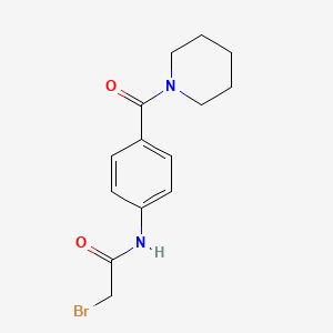 molecular formula C14H17BrN2O2 B1390067 2-Bromo-N-[4-(1-piperidinylcarbonyl)phenyl]-acetamide CAS No. 1138443-33-0
