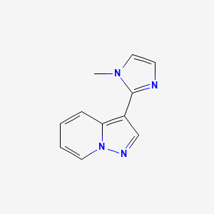 molecular formula C11H10N4 B13900714 3-(1-Methylimidazol-2-yl)pyrazolo[1,5-a]pyridine 