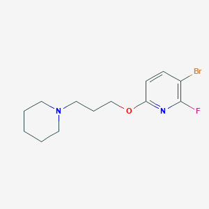 molecular formula C13H18BrFN2O B13900762 3-Bromo-2-fluoro-6-[3-(1-piperidinyl)propoxy]pyridine 