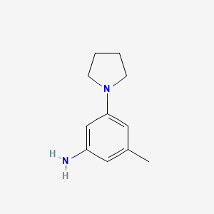 molecular formula C11H16N2 B13900784 3-Methyl-5-pyrrolidin-1-ylaniline 