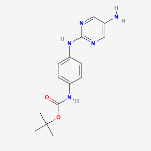 molecular formula C15H19N5O2 B13900820 tert-butyl N-[4-[(5-aminopyrimidin-2-yl)amino]phenyl]carbamate 