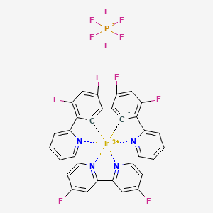 molecular formula C32H18F12IrN4P B13900849 2-(2,4-difluorobenzene-6-id-1-yl)pyridine;4-fluoro-2-(4-fluoropyridin-2-yl)pyridine;iridium(3+);hexafluorophosphate 