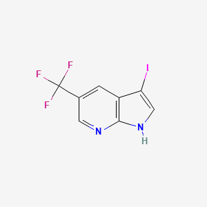 molecular formula C8H4F3IN2 B1390090 3-碘-5-(三氟甲基)-1H-吡咯并[2,3-b]吡啶 CAS No. 1142192-57-1