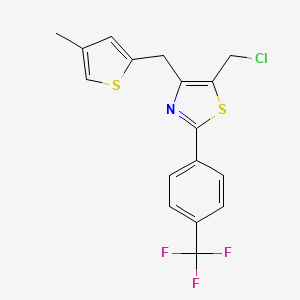 molecular formula C17H13ClF3NS2 B13900948 5-(chloromethyl)-4-[(4-methylthiophen-2-yl)methyl]-2-[4-(trifluoromethyl)phenyl]-1,3-thiazole 