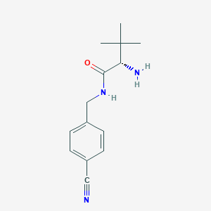 molecular formula C14H19N3O B13901145 (2S)-2-amino-N-[(4-cyanophenyl)methyl]-3,3-dimethylbutanamide 