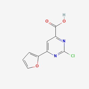 molecular formula C9H5ClN2O3 B13901211 2-Chloro-6-(2-furyl)pyrimidine-4-carboxylic acid 