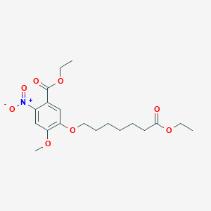 molecular formula C19H27NO8 B1390140 Ethyl 5-((7-ethoxy-7-oxoheptyl)oxy)-4-methoxy-2-nitrobenzoate CAS No. 1012067-92-3