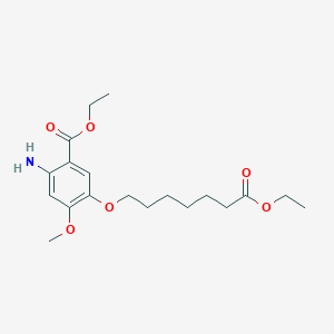 molecular formula C19H29NO6 B1390141 Ethyl 2-amino-5-((7-ethoxy-7-oxoheptyl)oxy)-4-methoxybenzoate CAS No. 1012067-93-4