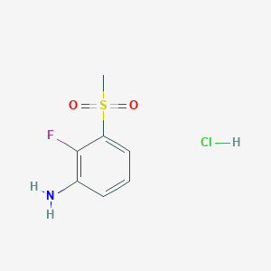 molecular formula C7H9ClFNO2S B13901448 2-Fluoro-3-(methylsulfonyl)aniline hydrochloride 