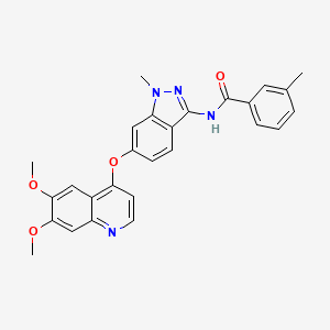 molecular formula C27H24N4O4 B13901465 N-(6-(6,7-dimethoxyquinolin-4-yloxy)-1-methyl-1H-indazol-3-yl)-3-methylbenzamide 