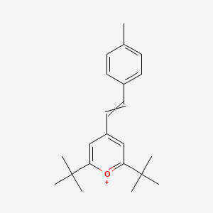 molecular formula C22H29O+ B13901477 2,6-Di-tert-butyl-4-[2-(4-methylphenyl)ethenyl]pyran-1-ium CAS No. 97248-68-5