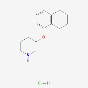 molecular formula C15H22ClNO B1390151 3-(5,6,7,8-Tetrahydro-1-naphthalenyloxy)piperidine hydrochloride CAS No. 1185301-43-2