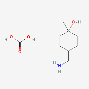 molecular formula C9H19NO4 B13901547 trans-4-(Aminomethyl)-1-methyl-cyclohexanol carbonic acid 