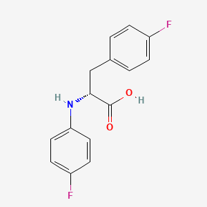 molecular formula C15H13F2NO2 B13901552 (2R)-2-(4-fluoroanilino)-3-(4-fluorophenyl)propanoic acid 