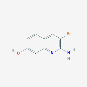 molecular formula C9H7BrN2O B13901562 2-Amino-3-bromoquinolin-7-ol 